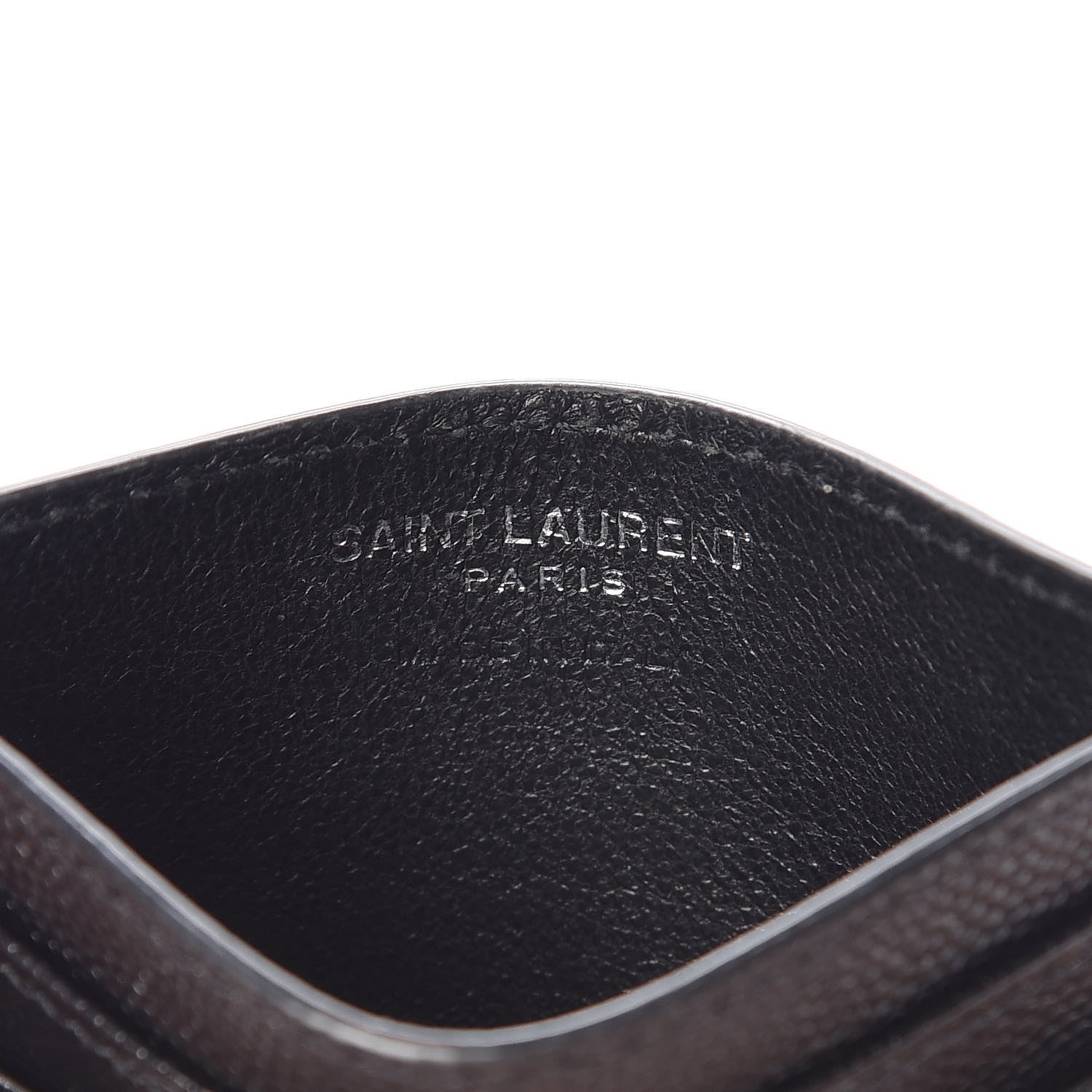 Saint Laurent Grain De Poudre Matelasse Chevron Monogram Credit Card Case Black 6 of 7