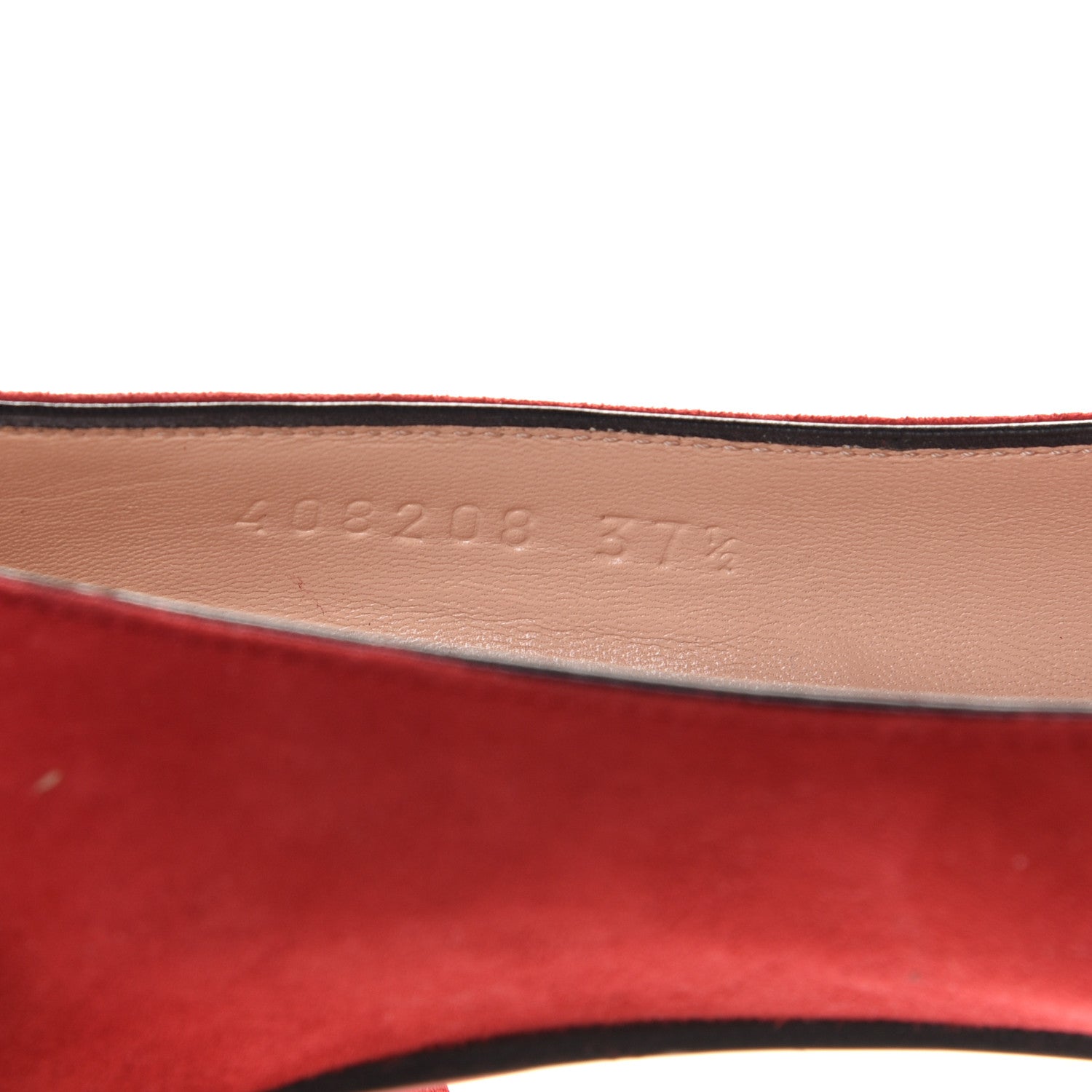 Gucci Kid Scamosciato GG Marmont Fringe 50mm Loafer Pumps 37.5 Vulcanic Red 7 of 9