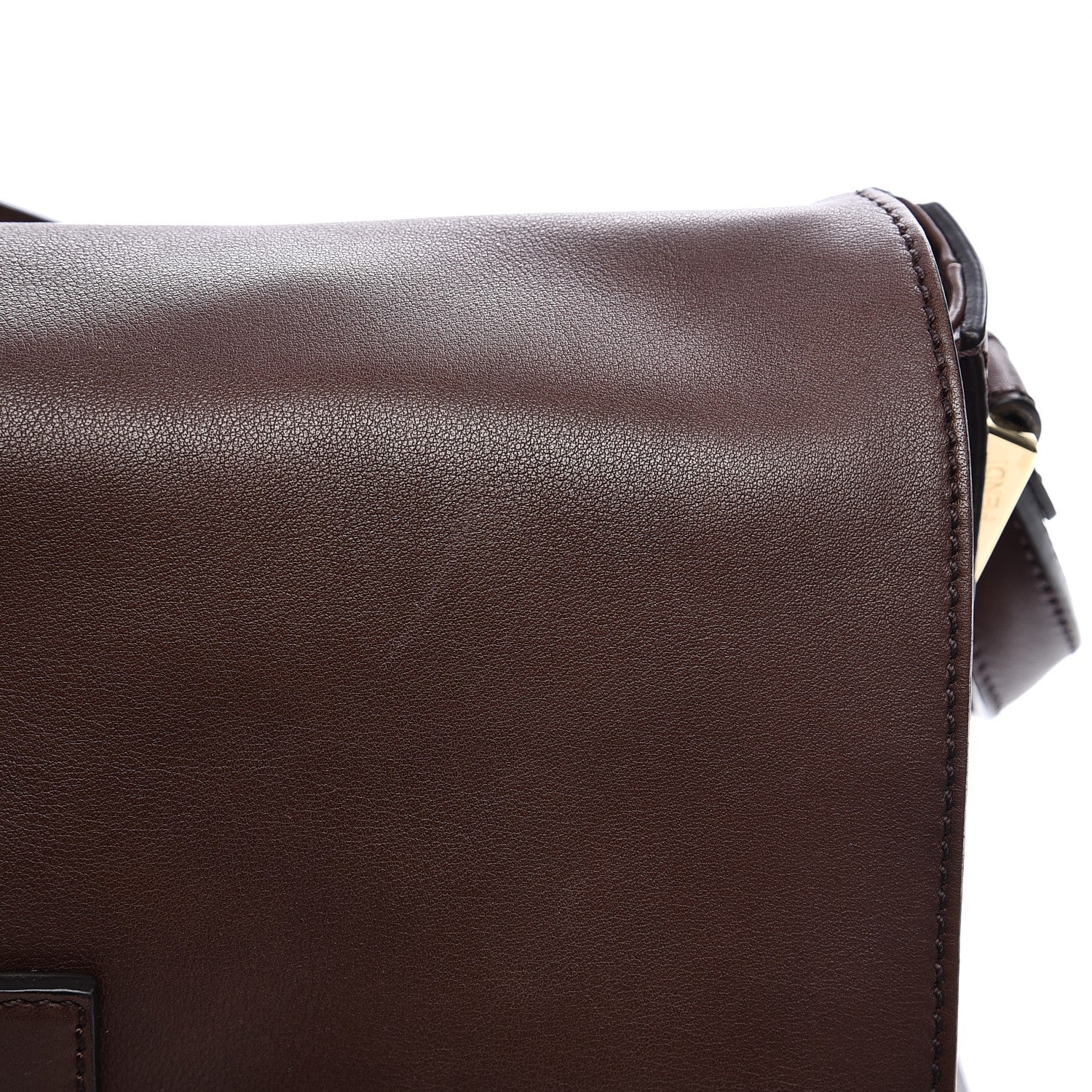 Fendi Vitello Flamingo Enamel Big Forever Mama Baguette Brown 9 of 9