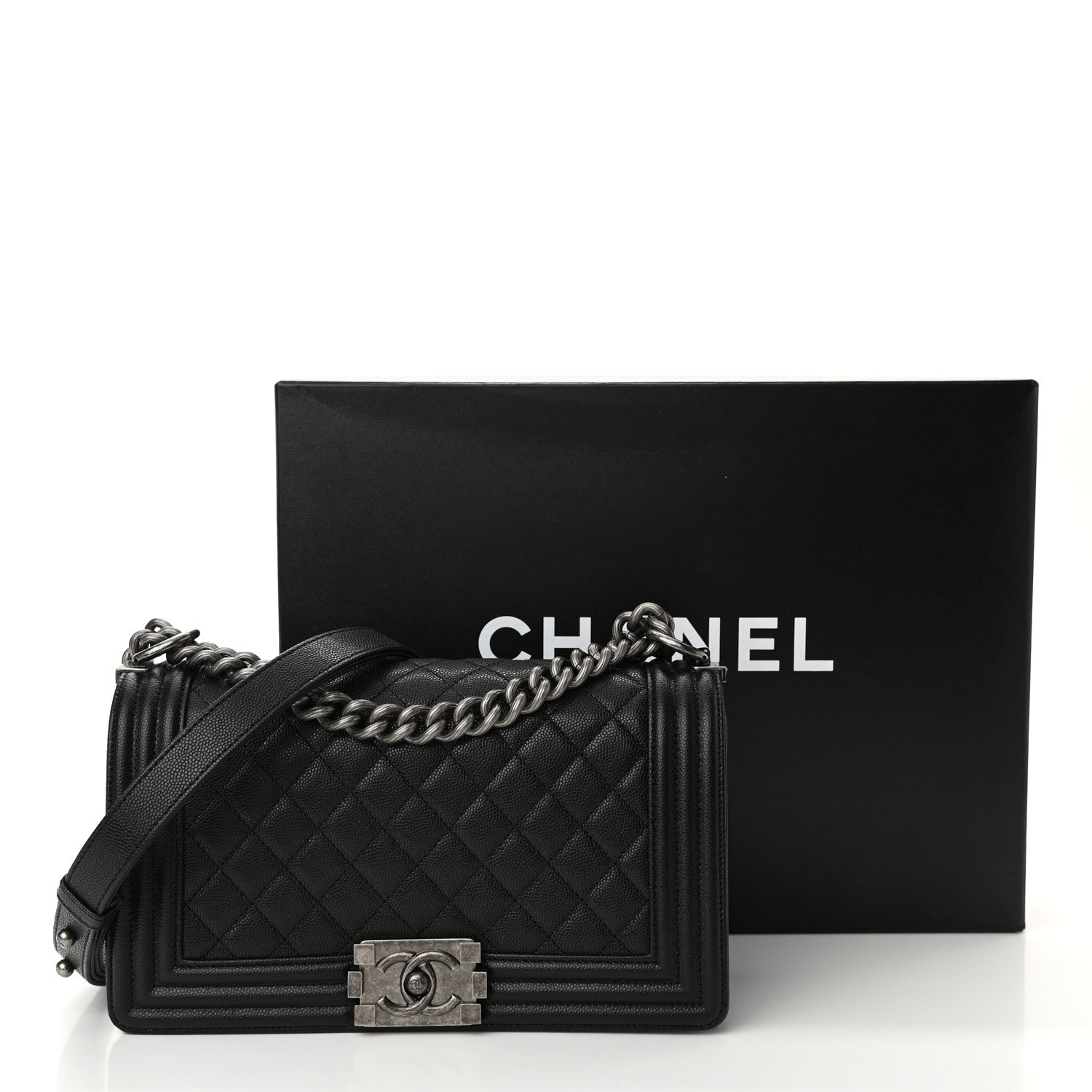 Chanel Caviar Quilted Medium Boy Flap Black 11 of 11