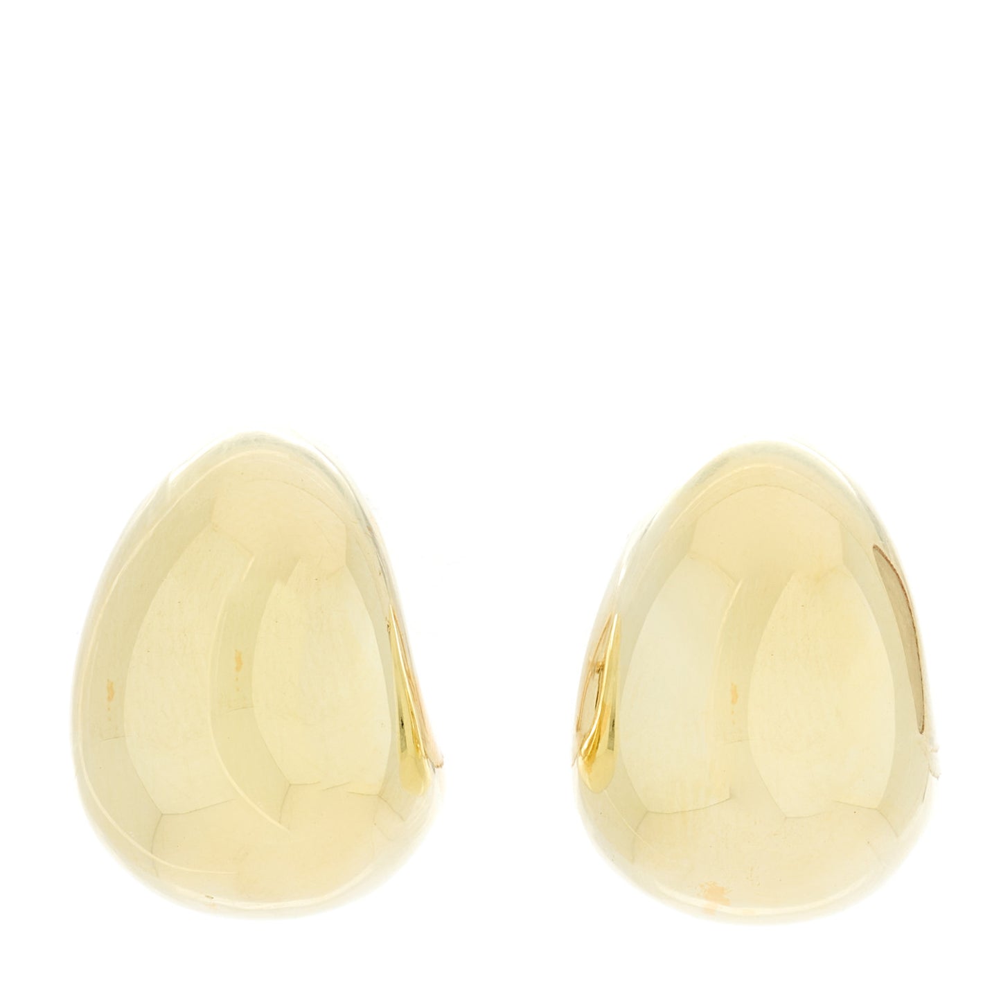 18K Yellow Gold Dome Hoop Earrings