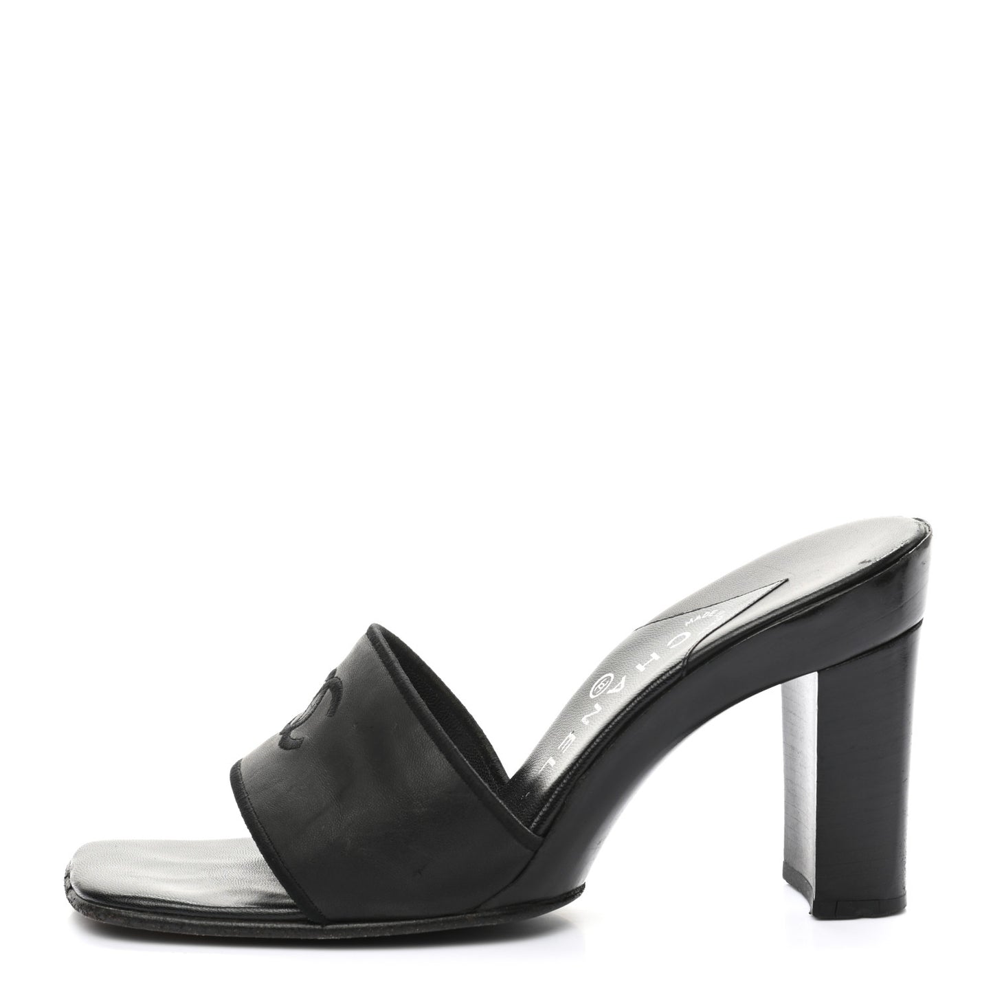 Lambskin CC Sandal Mules 40 Black