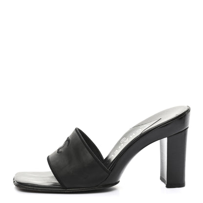 Chanel Lambskin CC Sandal Mules 40 Black 1 of 12