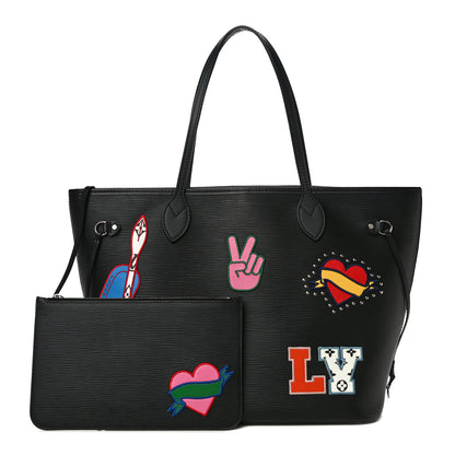 Louis Vuitton Epi Stickers Neverfull MM Black 1 of 12