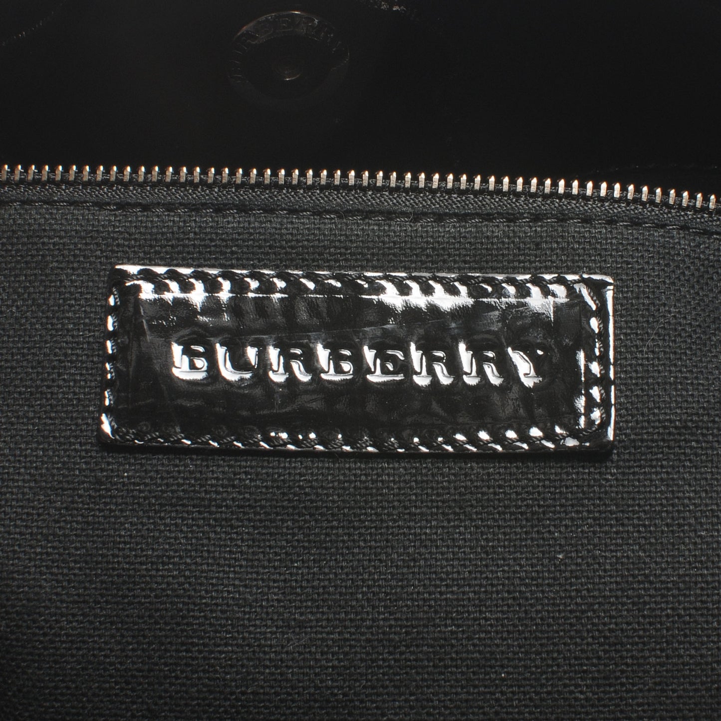 Patent Check Embossed Tote Black