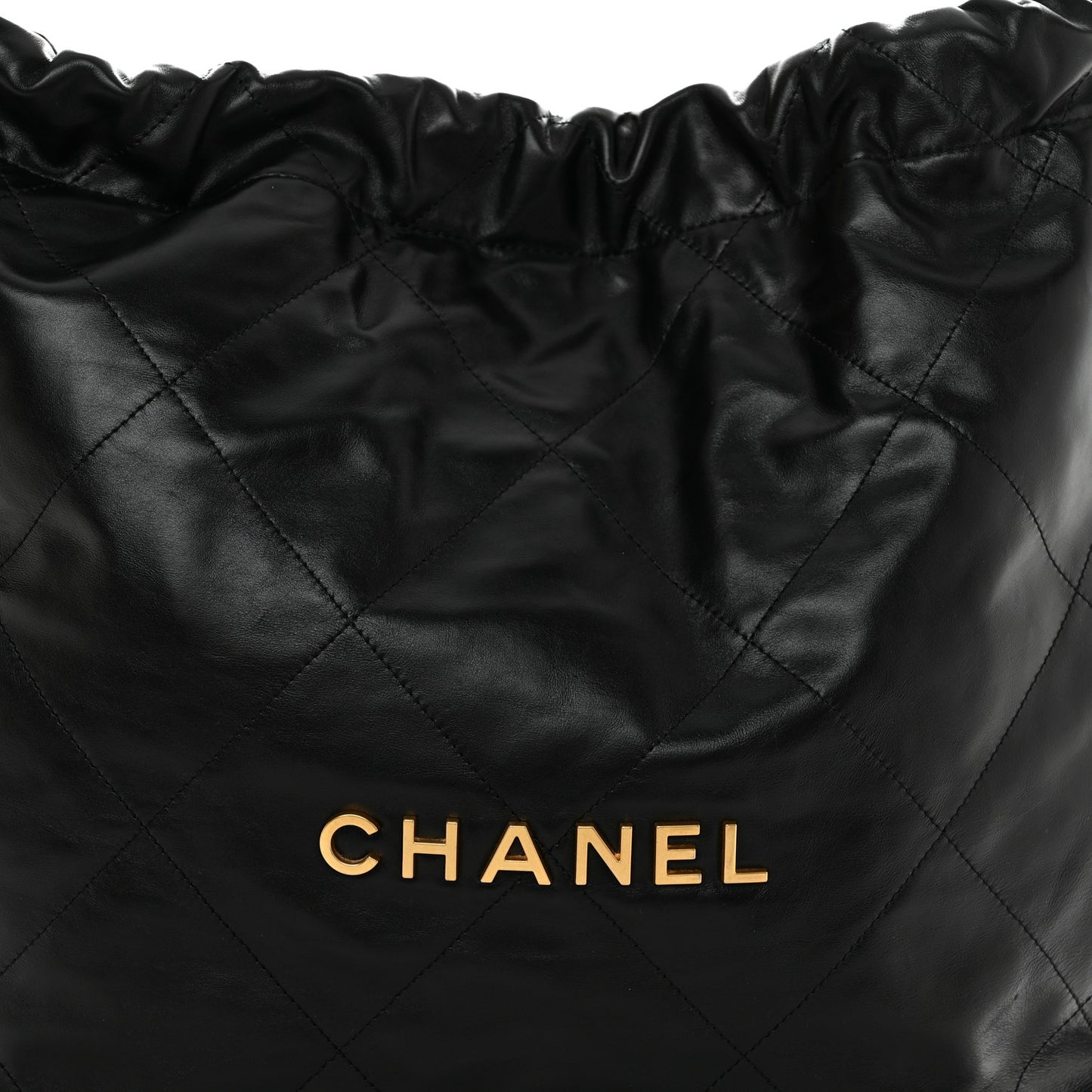 Shiny Calfskin Quilted Chanel 22 Black