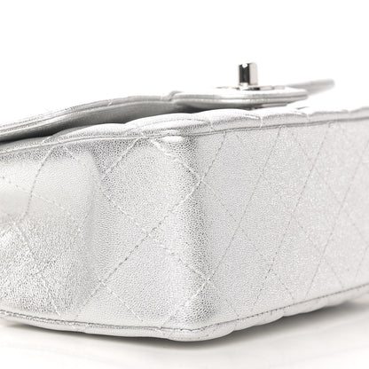 Chanel Metallic Lambskin Quilted Mini Rectangular Flap Silver 5 of 9