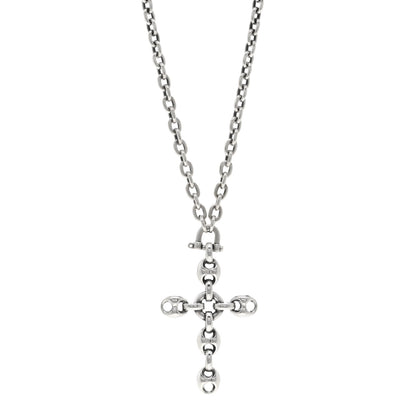 Gucci Sterling Silver Marina Link Cross Pendant Necklace 1 of 4