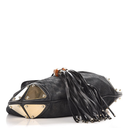 Gucci Monogram Medium Indy Top Handle Hobo Bag Black 4 of 10