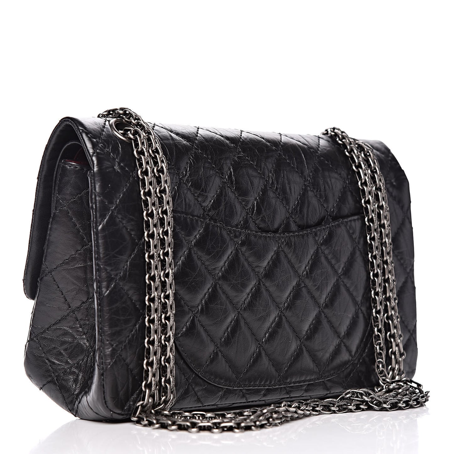 Aged Calfskin Quilted 2.55 Reissue 225 Flap Black