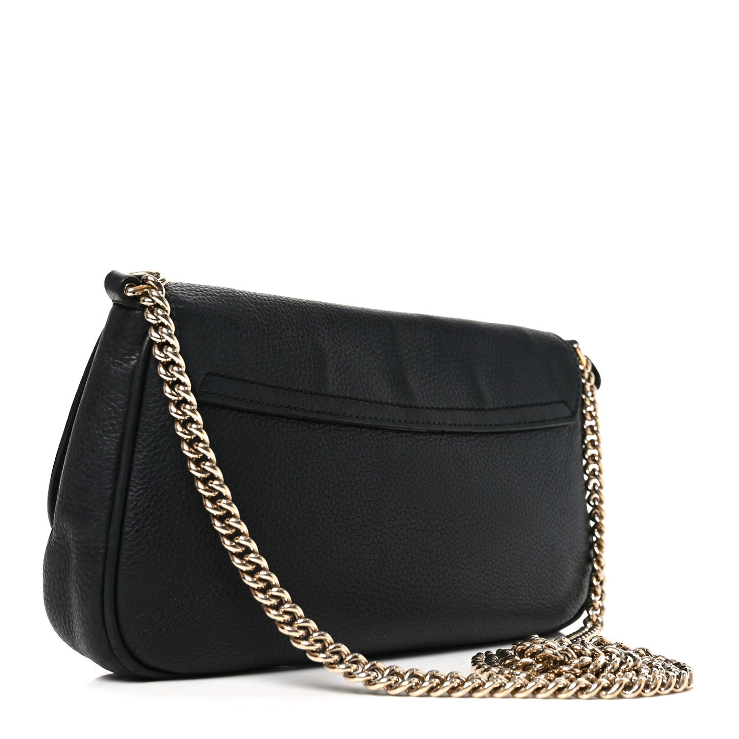 Pebbled Calfskin Medium Soho Flap Crossbody Black