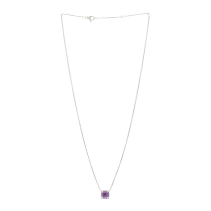 David Yurman Sterling Silver Diamond Amethyst 9mm Petite Chatelaine Pendant Necklace 3 of 5