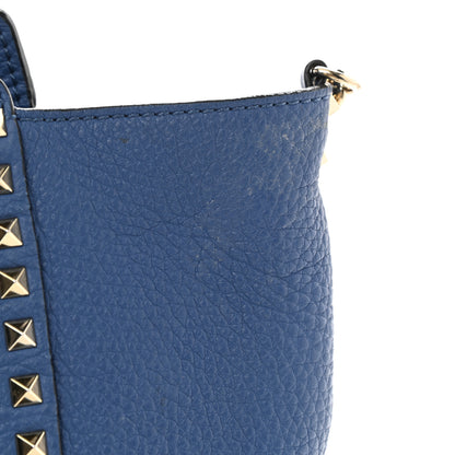 Valentino Garavani Pebbled Calfskin Medium Rockstud Tote Indaco 7 of 8