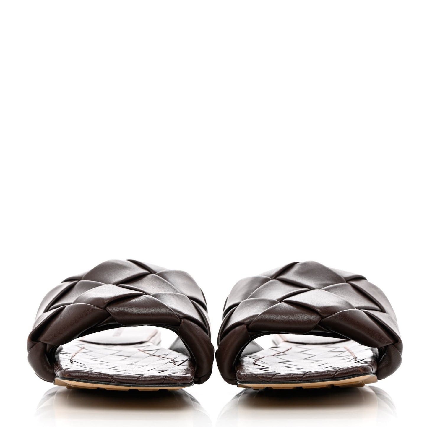Nappa Maxi Intrecciato Lido Flat Sandals 37.5 Fondant