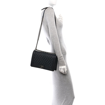 Chanel Grained Calfskin Quilted New Medium Boy Flap Black 2 of 11