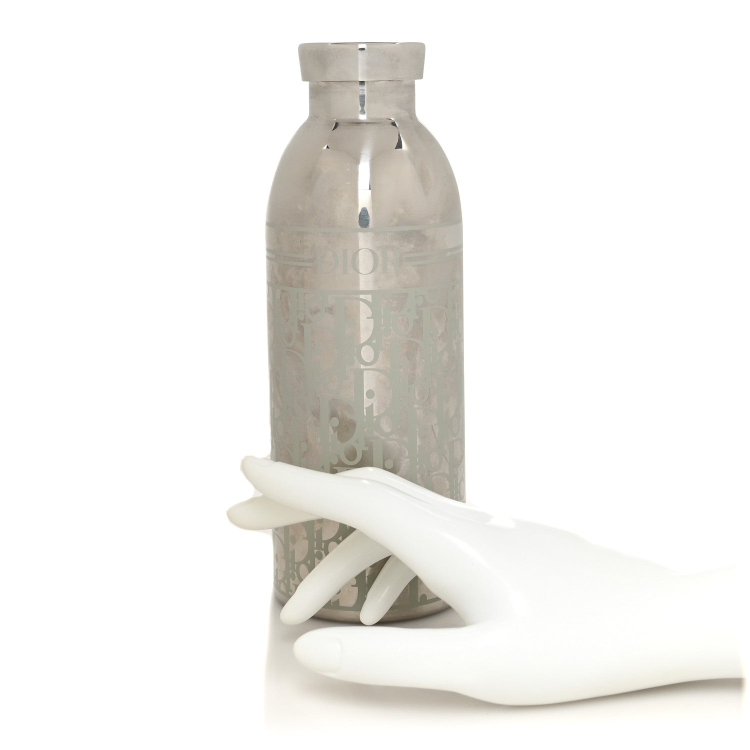 Christian Dior Oblique Stainless Steel Aqua Bottle Platinum 2 of 7
