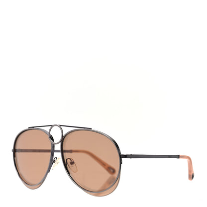 Chloe Metal Mirrored Romie Aviator Sunglasses CE144S Silver Copper 1 of 6