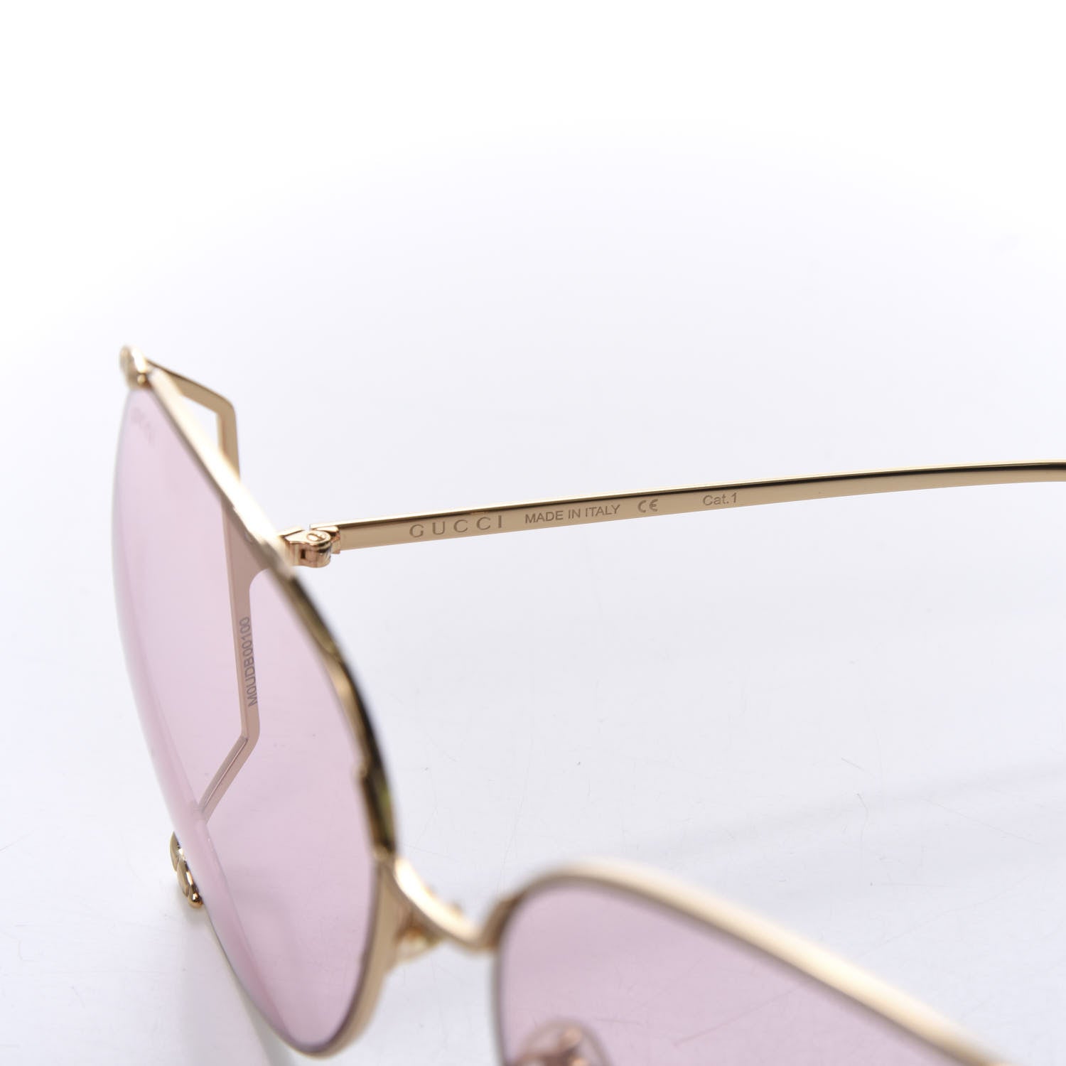 Gucci Metal Oversized Round Sunglasses GG0252S Gold Pink 5 of 7
