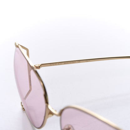 Gucci Metal Oversized Round Sunglasses GG0252S Gold Pink 5 of 7