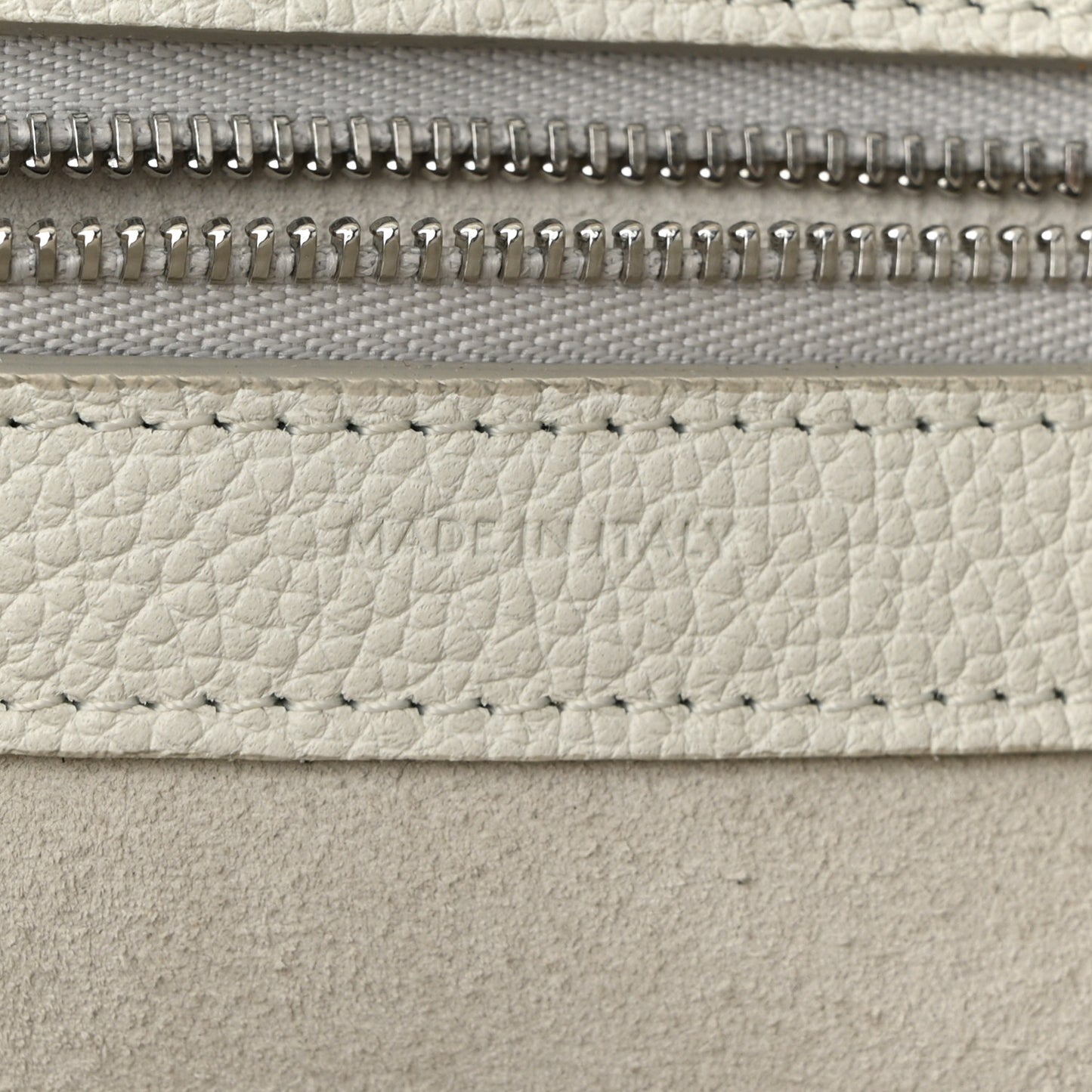 Soft Grained Calfskin Small Belt Cabas Phantom White