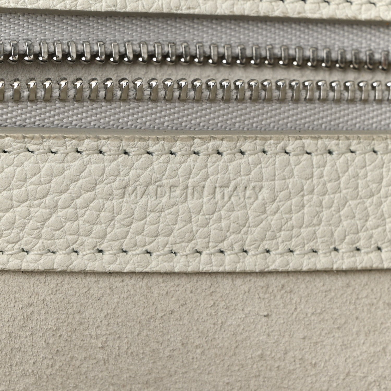 Celine Soft Grained Calfskin Small Belt Cabas Phantom White 7 of 11