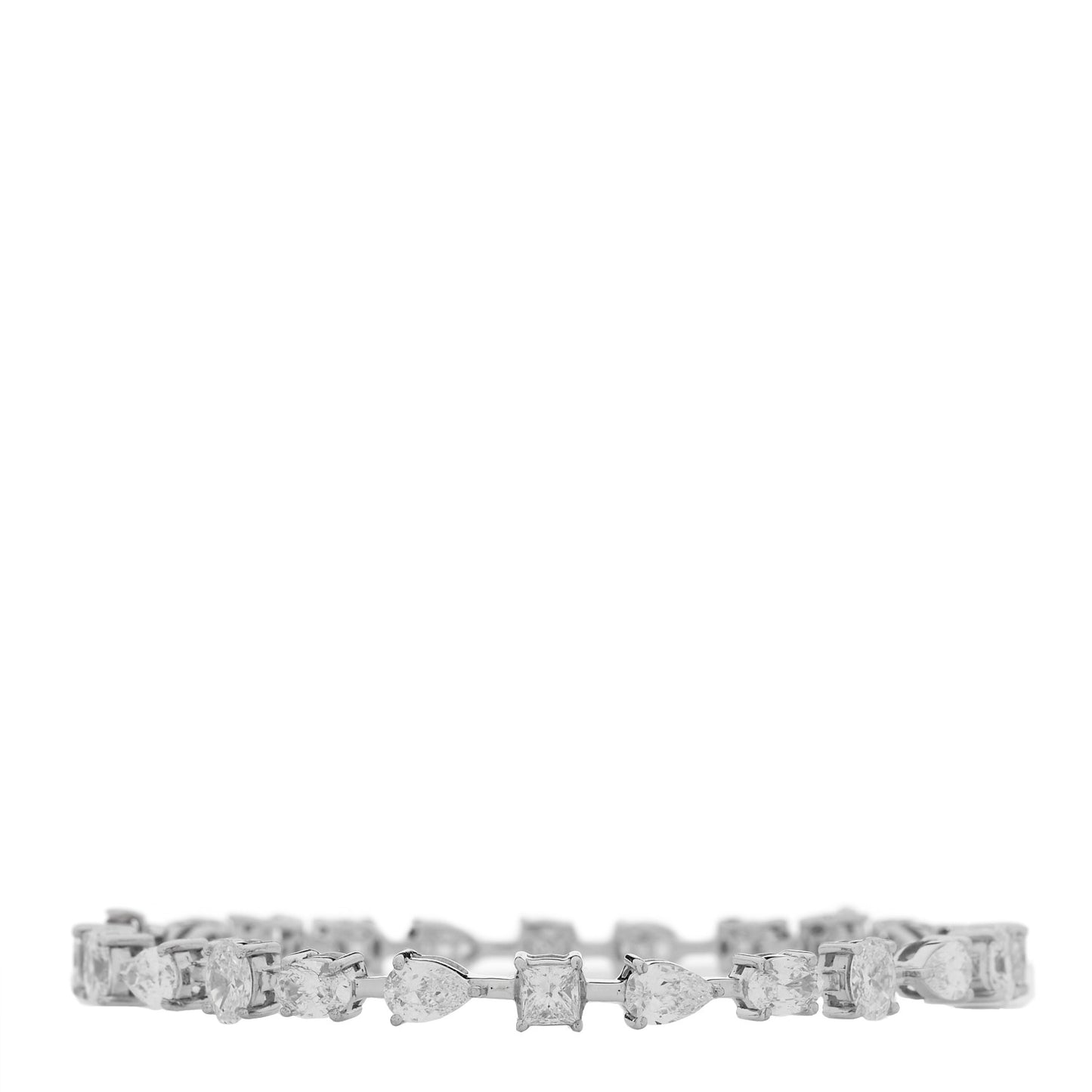 18K White Gold Diamond 5.50ctw Emerald Marquis Oval Pear Princess Cut Bracelet