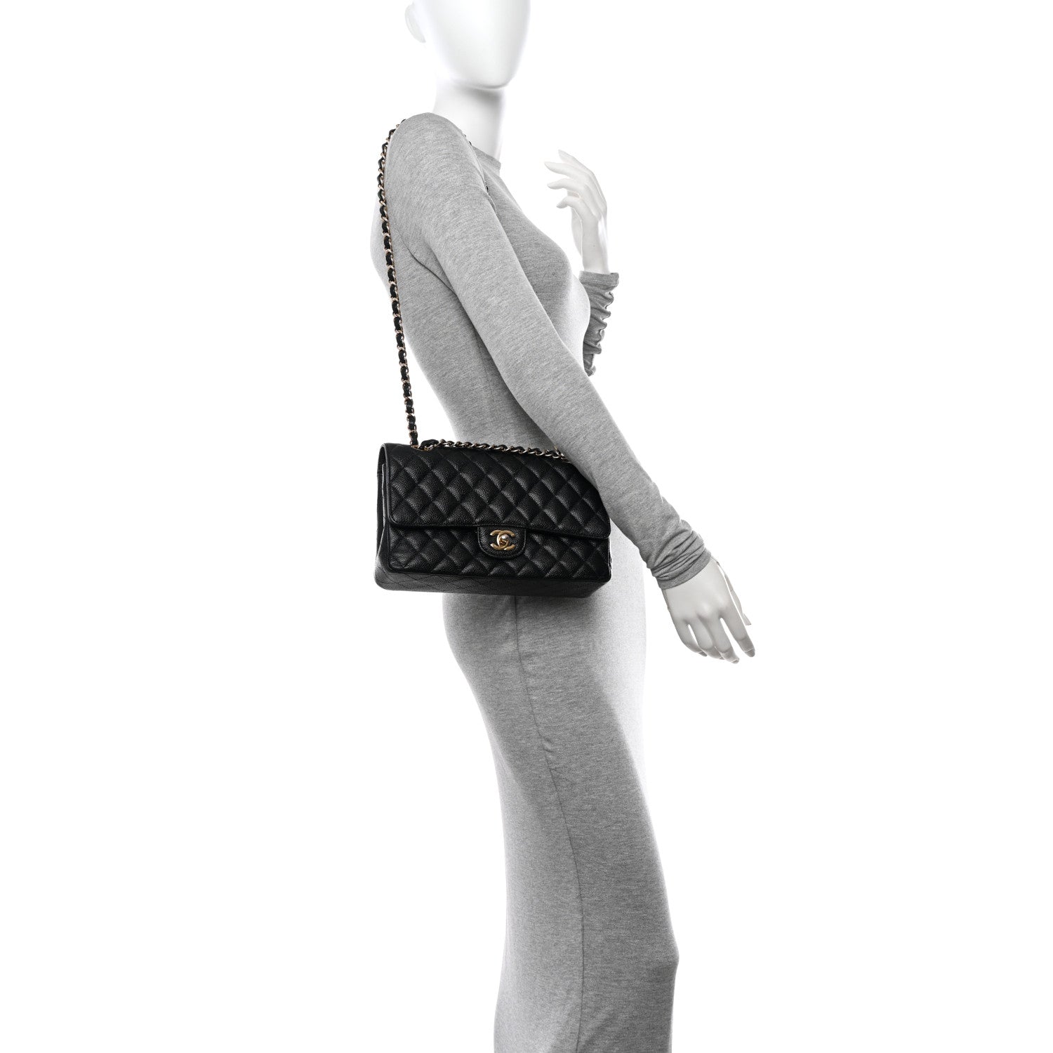 Chanel Caviar Quilted Medium Double Flap Black 2 of 13