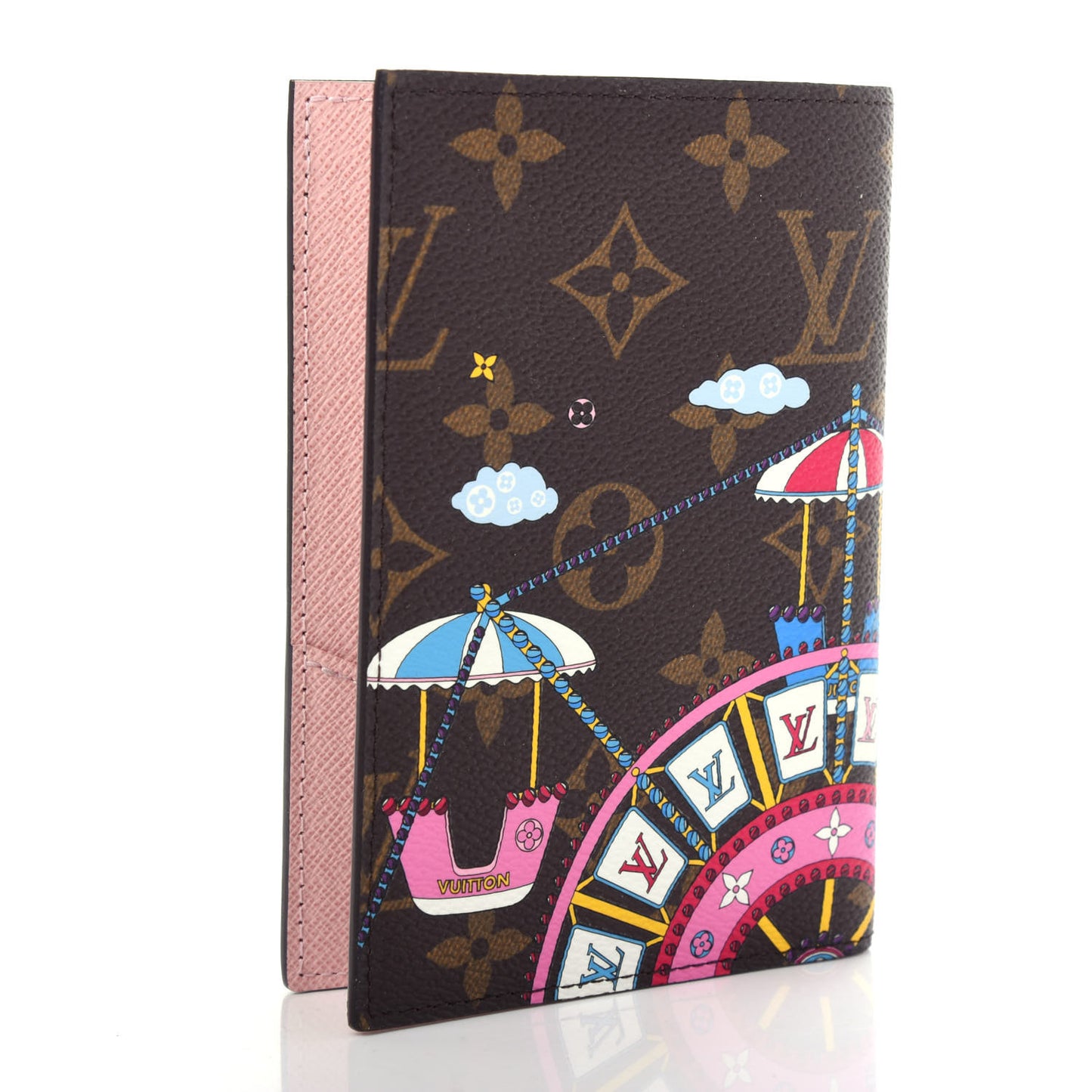 Monogram 2020 Christmas Animation Big Wheel Passport Cover Rose Ballerine
