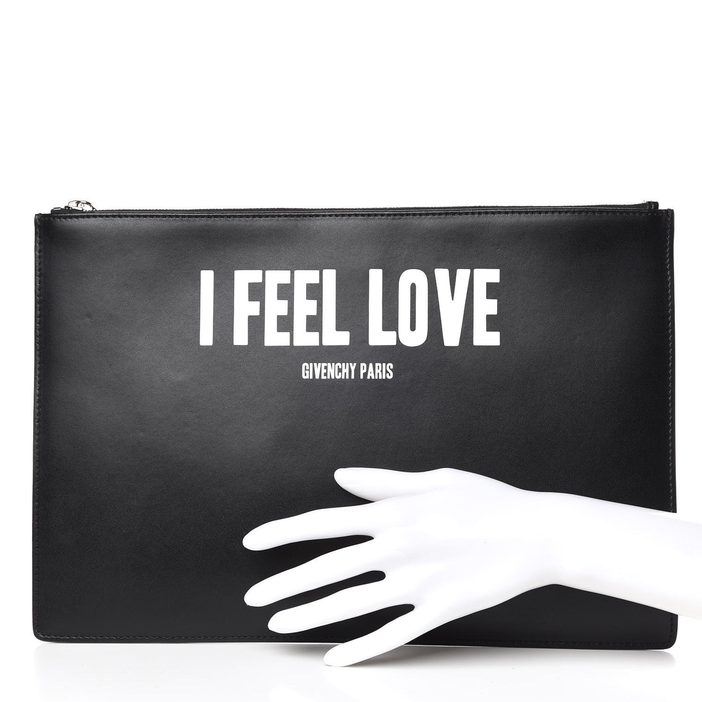 Calfskin I Feel Love Large Pouch Black