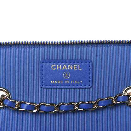 Chanel Raffia Jute Striped Small Vanity Case With Chain Blue Beige 8 of 11