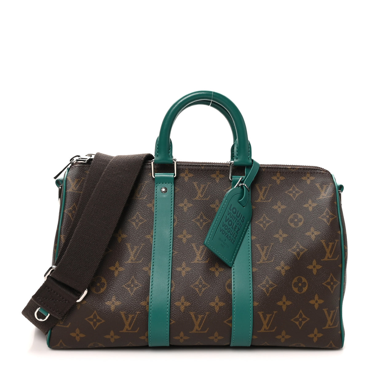 Louis Vuitton Monogram Macassar Keepall Bandouliere 35 Borneo Green 1 of 9