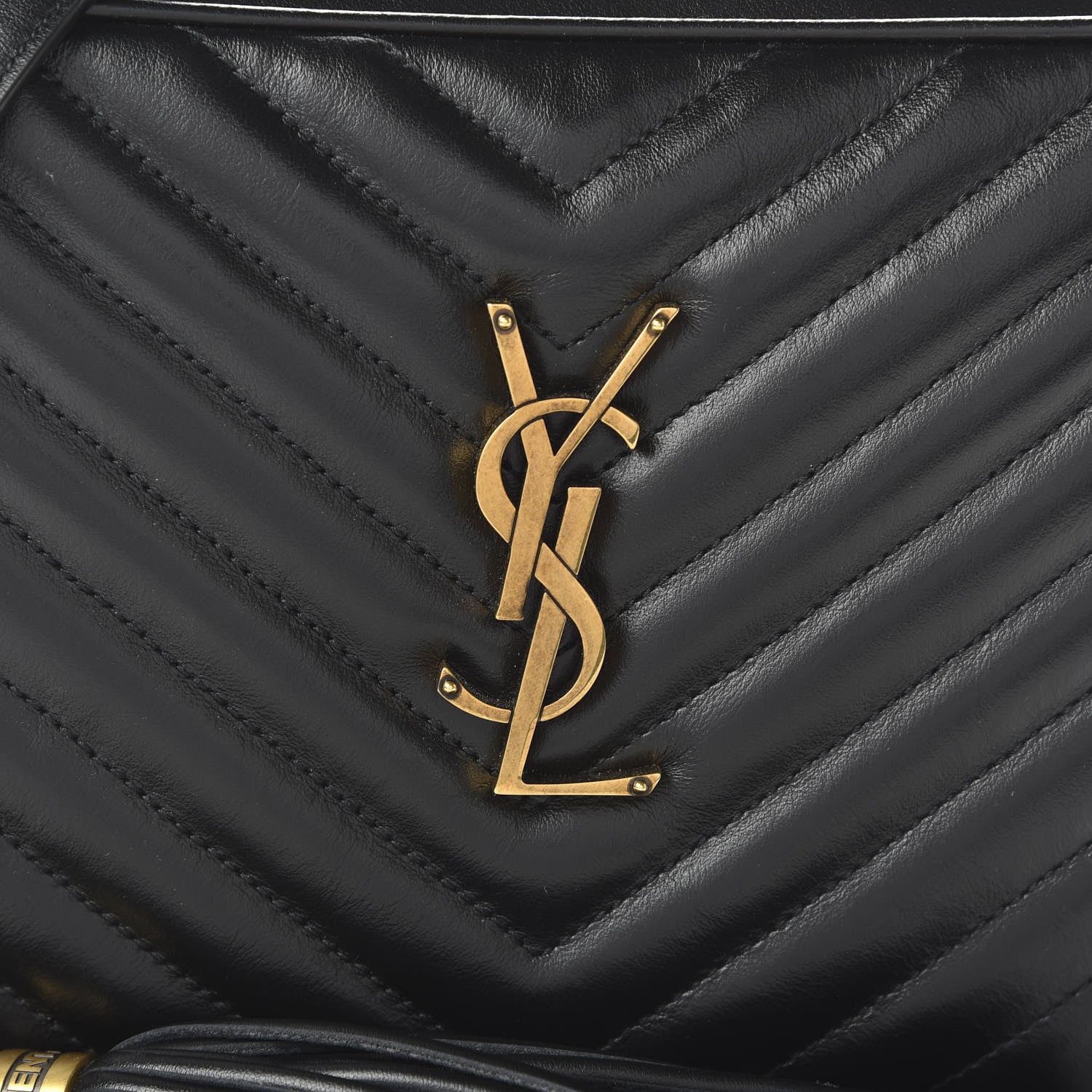 Saint Laurent Calfskin Matelasse Monogram Lou Camera Bag Black 8 of 8