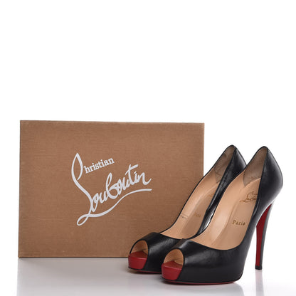 Christian Louboutin Kid Very Prive 120 Pumps 39 Black Red 10 of 10