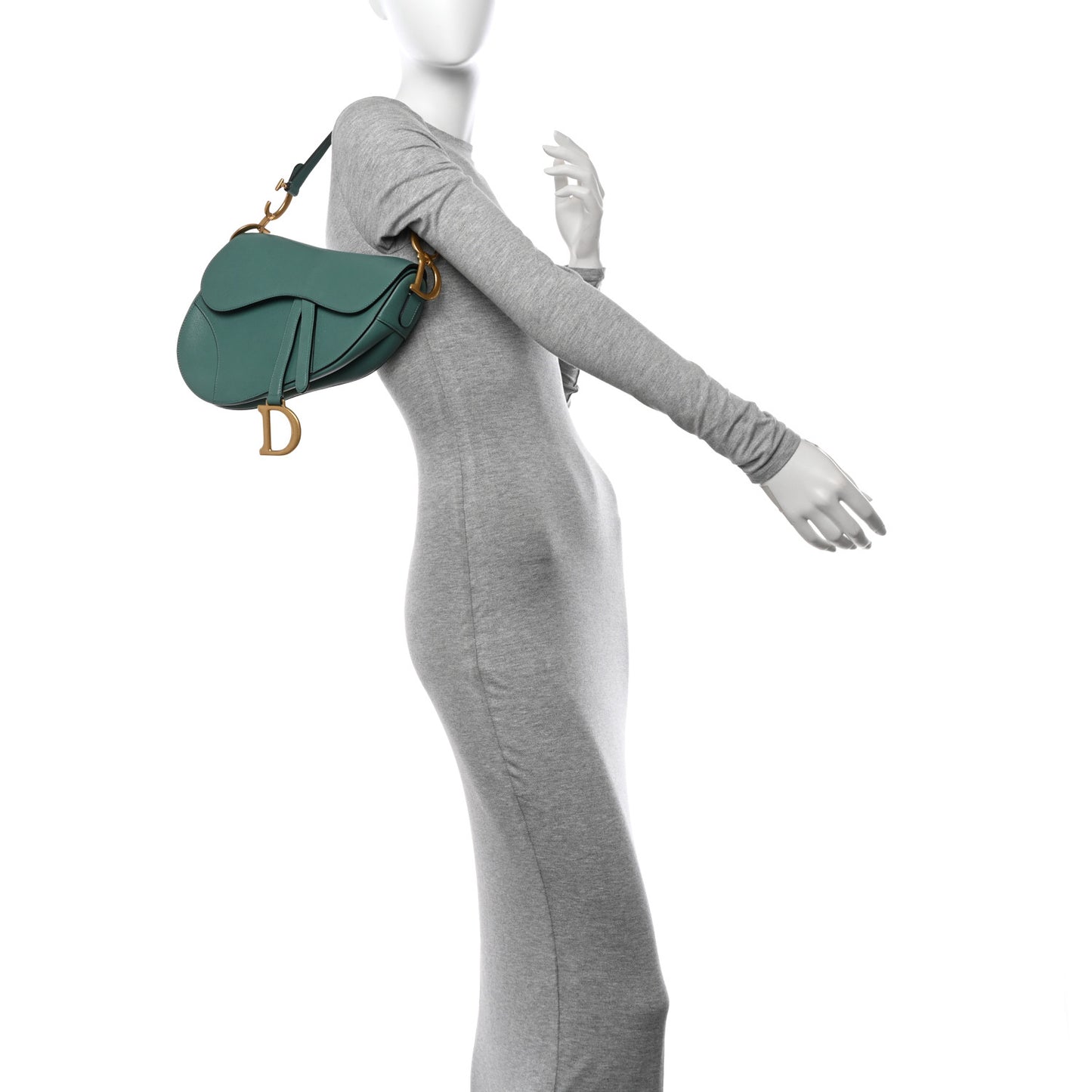 Shiny Goatskin Saddle Bag Green