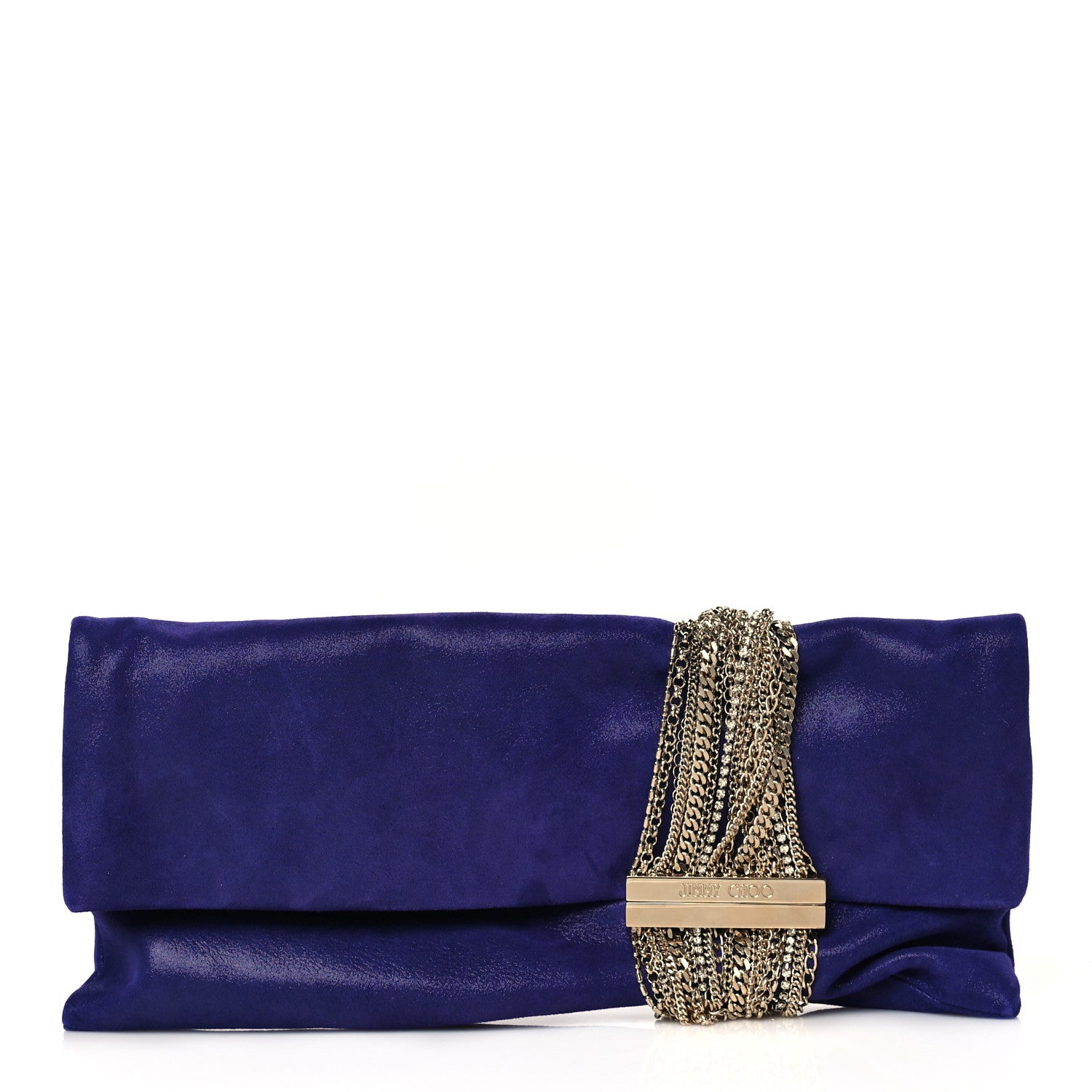Jimmy Choo Shimmer Suede Chandra Clutch Purple 1 of 11