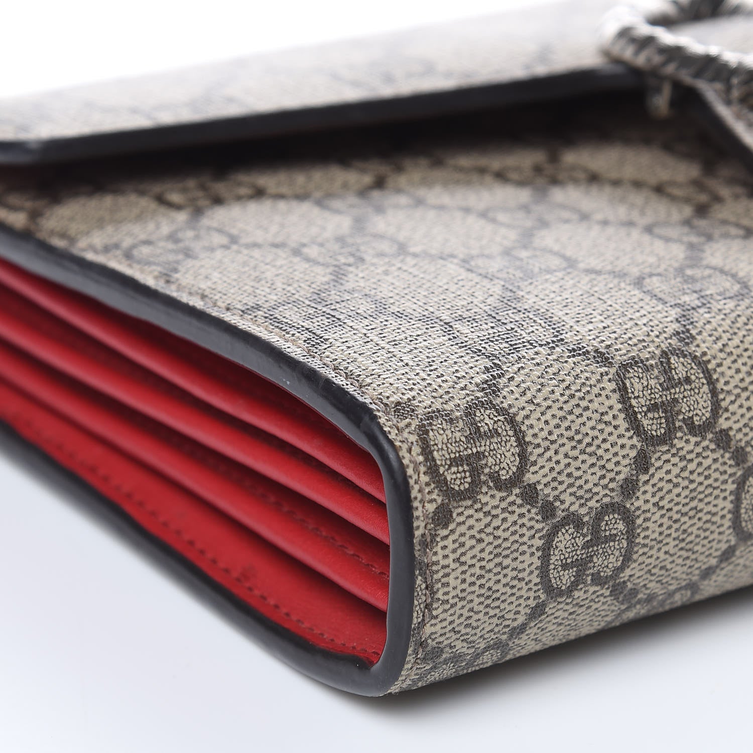 Gucci GG Supreme Monogram Mini Dionysus Chain Wallet Beige Vulcanic Red 8 of 12
