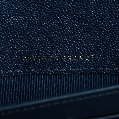 Chanel Iridescent Caviar Quilted Large Gusset Flap Wallet Dark Blue 7 of 9