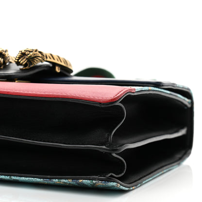 Gucci Iridescent Brocade Bamboo Web Tokyo Print Medium Dionysus Top Handle Bag Multicolor Blue Agata Hibiscus Red 9 of 10