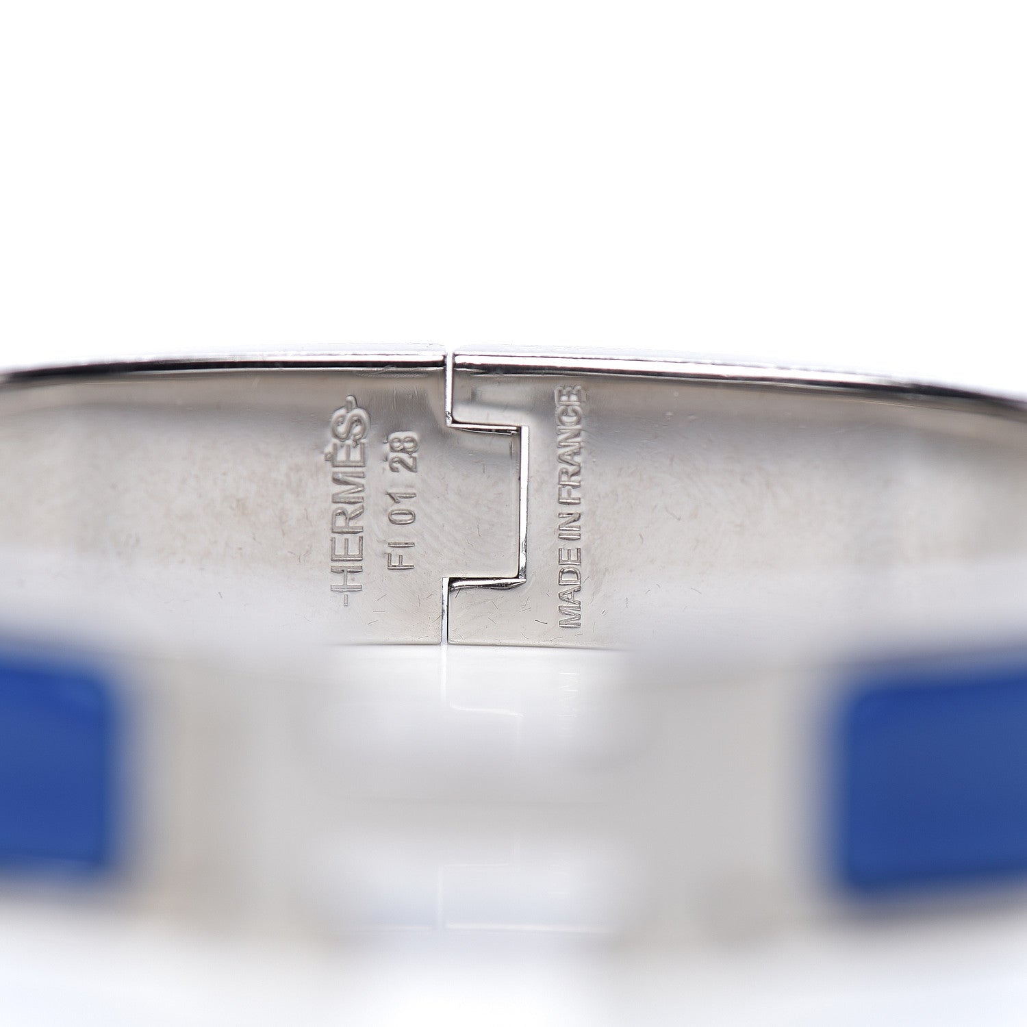 Hermes Narrow Enamel Clic Clac H Bracelet Bleu Electrique 3 of 4