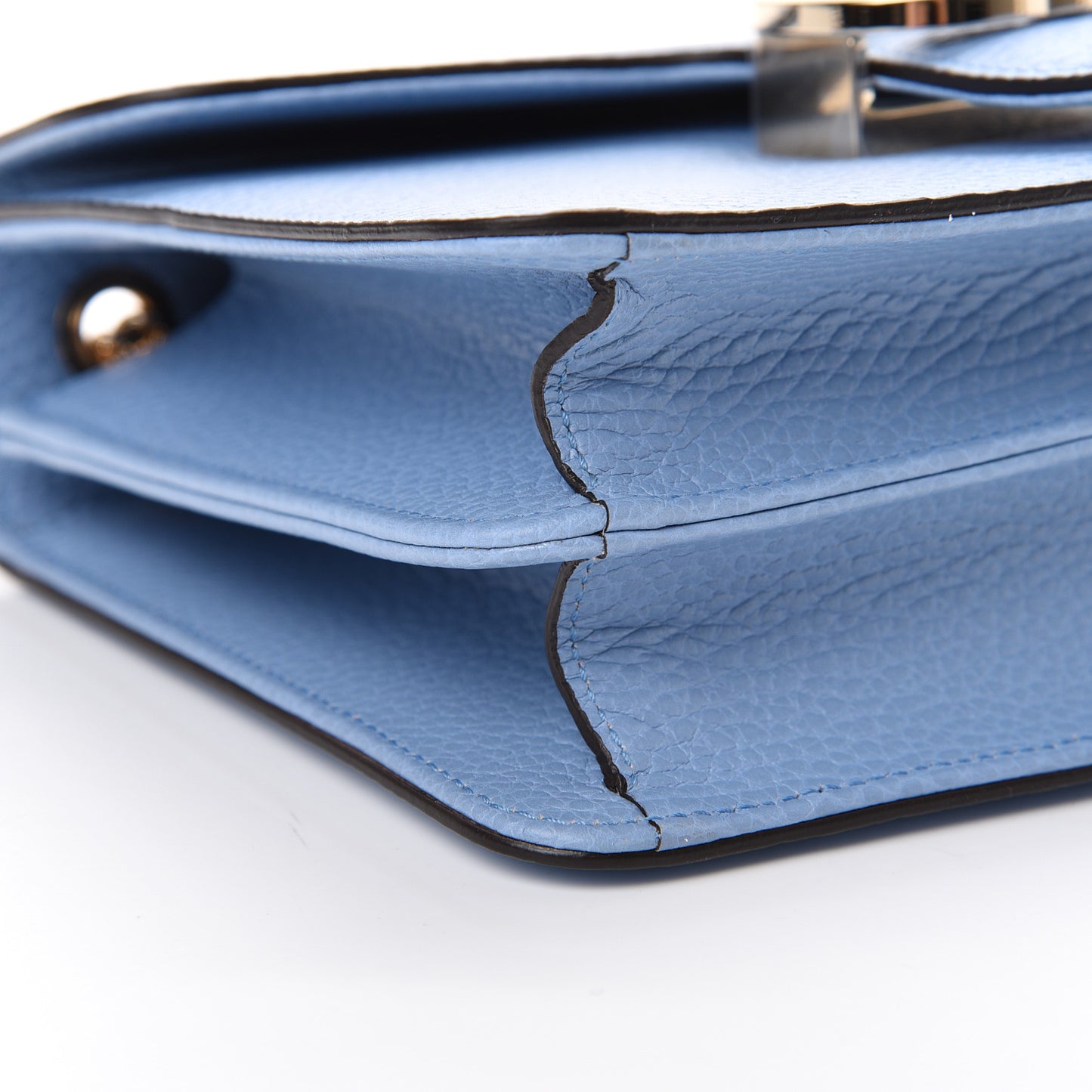 Dollar Calfskin Small Interlocking G Shoulder Bag Mineral Blue