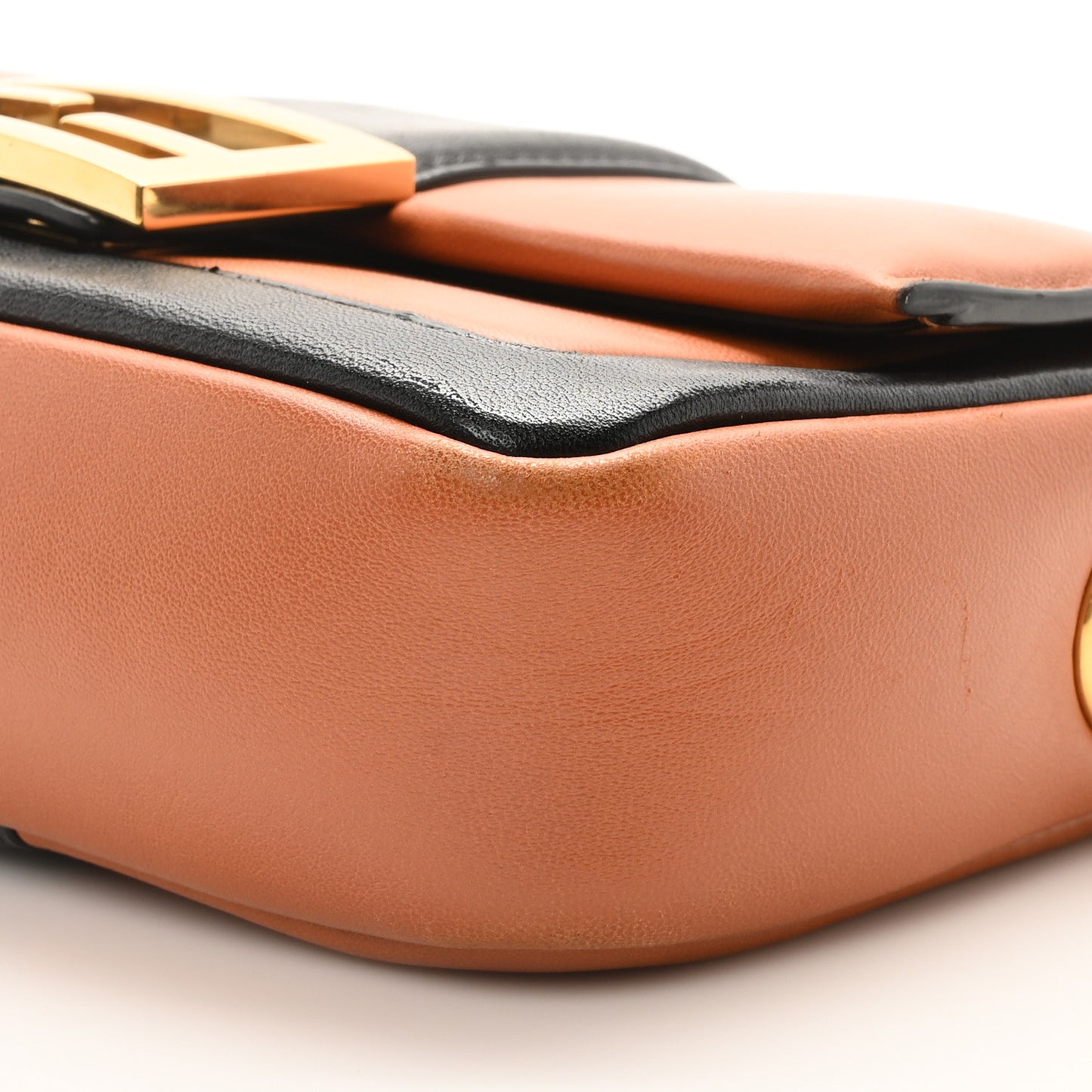 Nappa Apolo Bi-Color Mini Chain Baguette Brandy Black