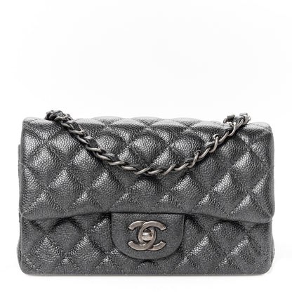 Chanel Pearly Caviar Quilted Mini Rectangular Flap Grey 1 of 11
