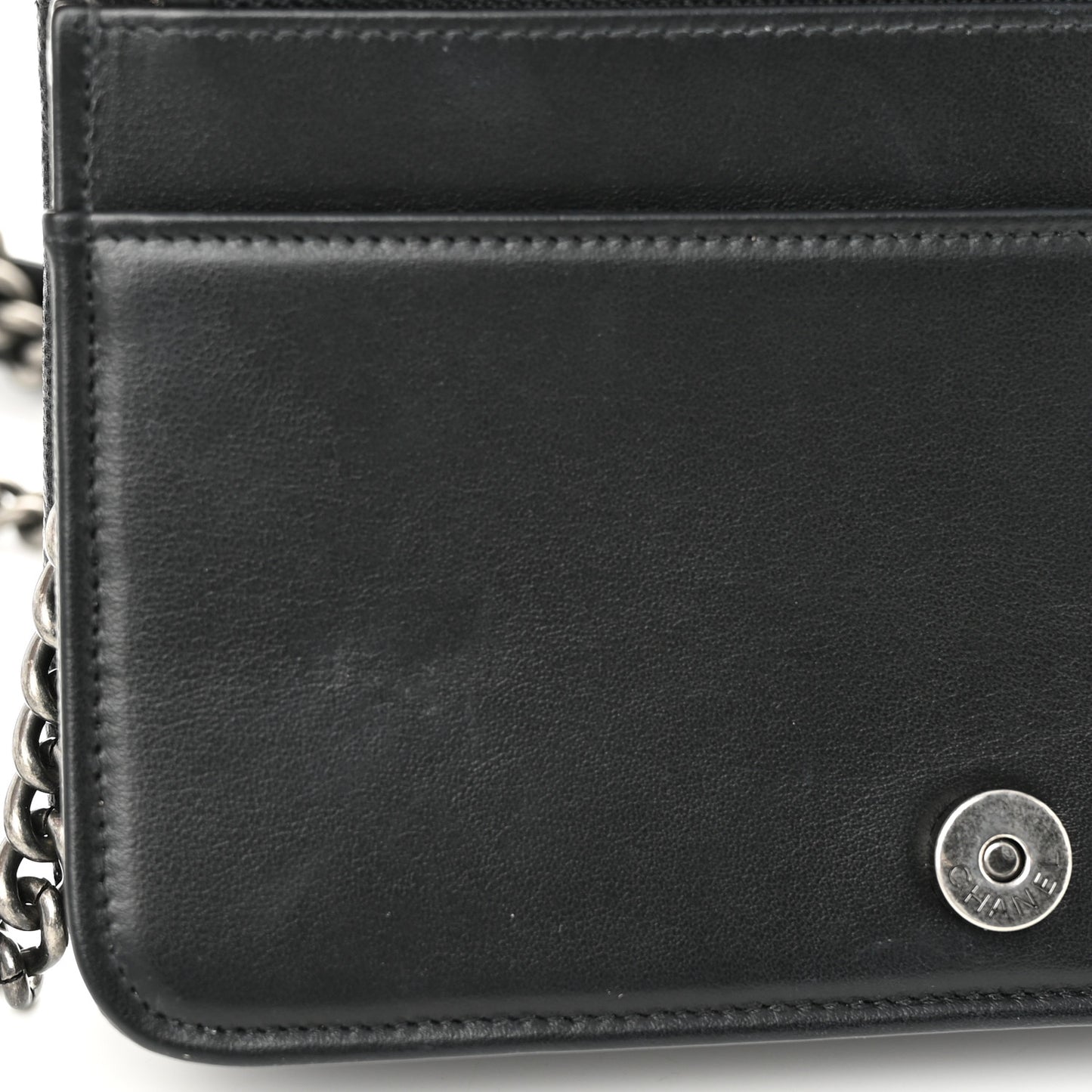 Caviar Quilted Boy Wallet On Chain WOC Black
