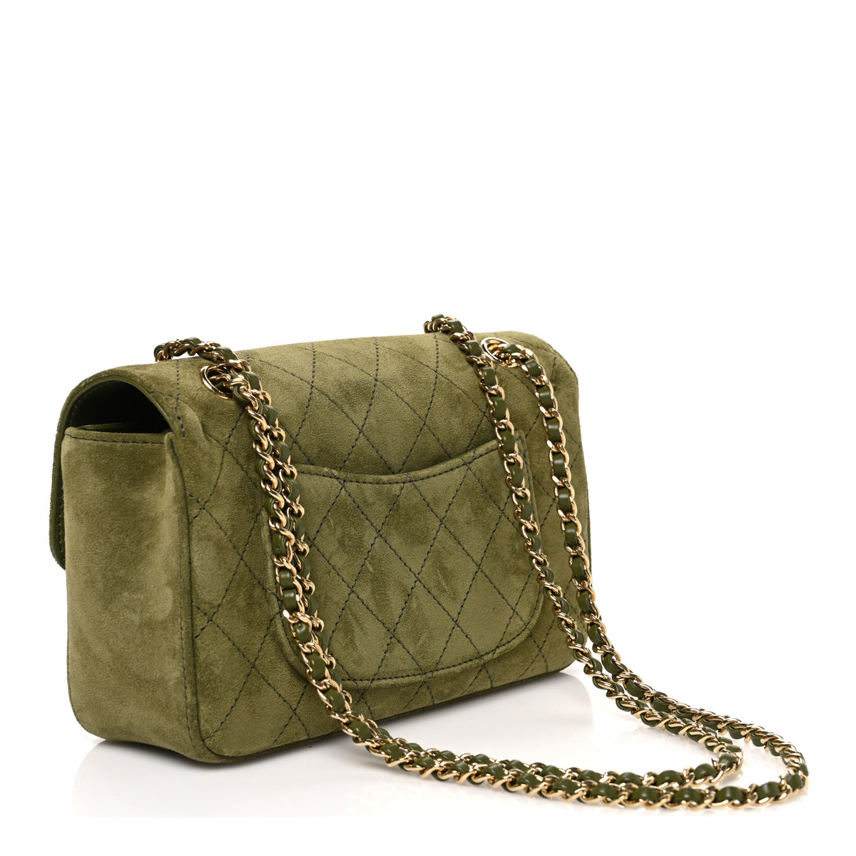 Chanel Suede Calfskin Mini Souplissimo Flap Khaki 2 of 10