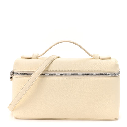 Loro Piana Grained Calfskin L19 Extra Pocket Pouch Whisper White 1 of 8