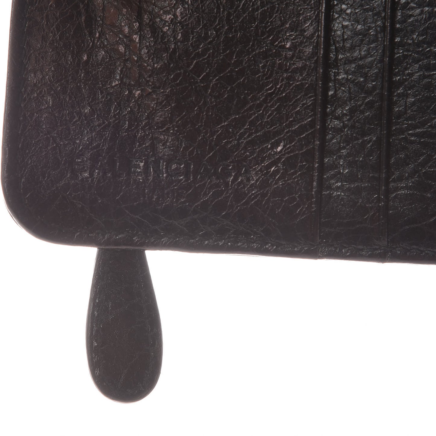 Agneau Giant 12 Gold Hardware Bill Fold Zip Wallet Black