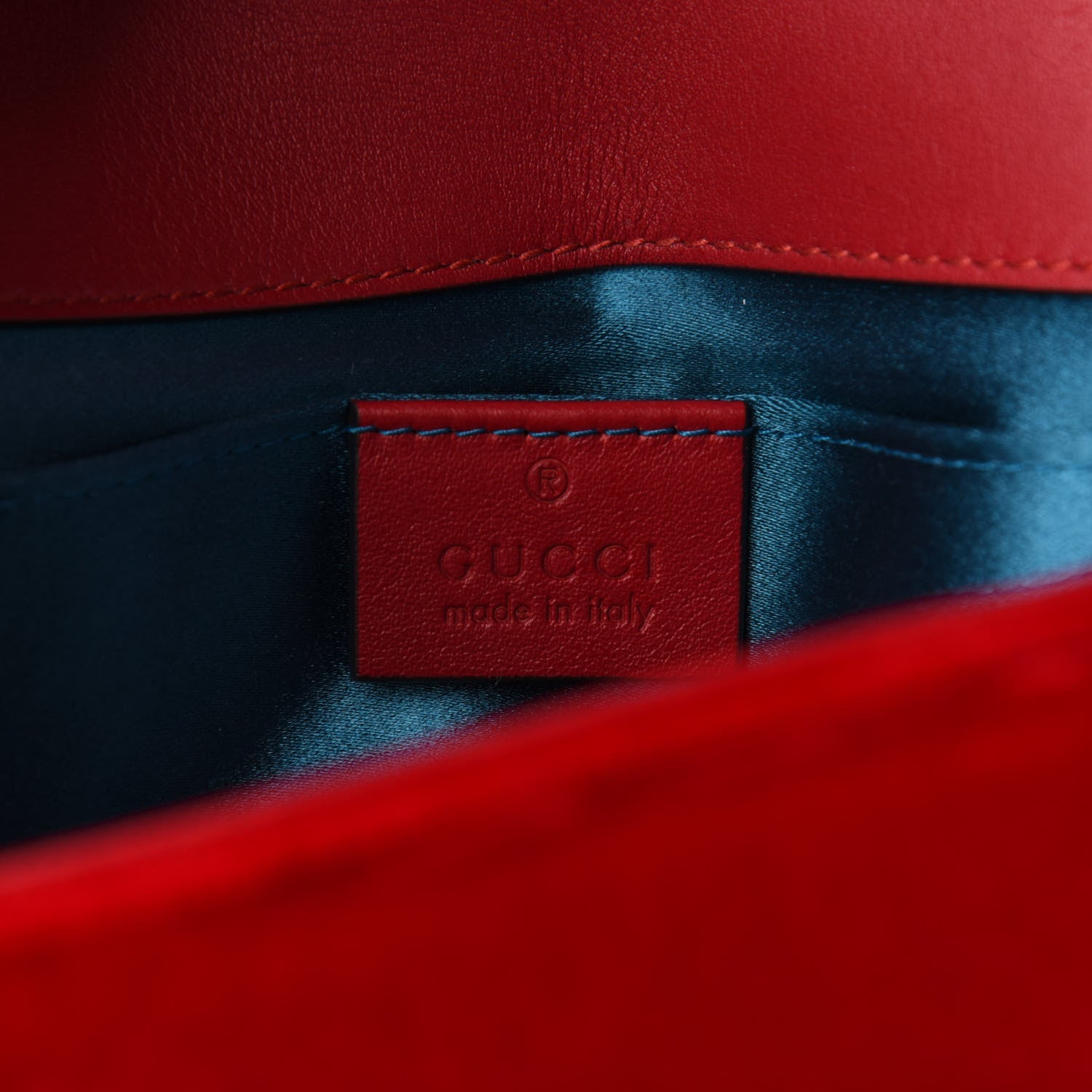 Gucci Velvet Matelasse Mini GG Marmont Shoulder Bag Hibiscus Red 9 of 10