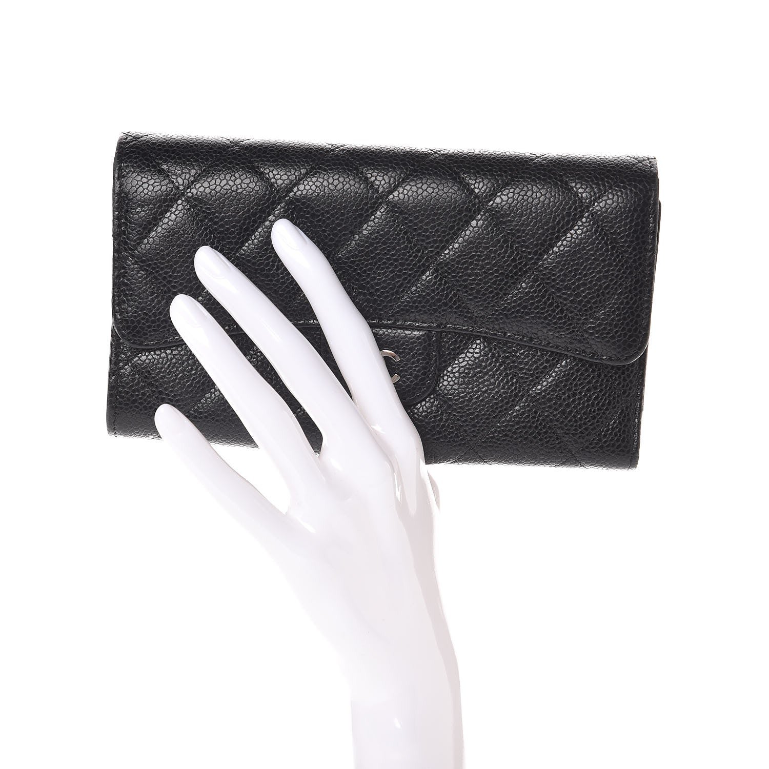 Chanel Caviar Quilted Large Flap Wallet Black 2 of 9