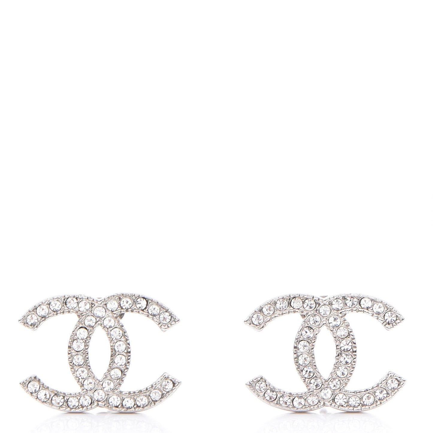 Crystal CC Earrings Silver