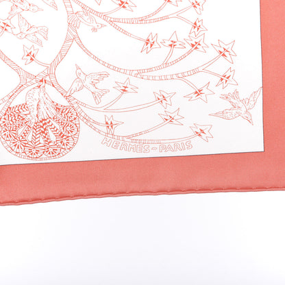 Hermes Silk Les Legendes de l'Arbre Scarf 90 Corail Veronese Mauve 4 of 6